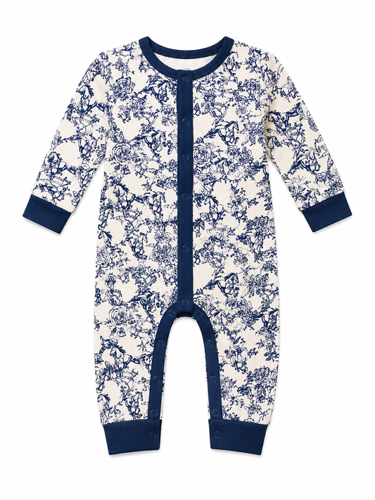 NAVY FLORAL HORSE WB111IF (PACK OF 7)