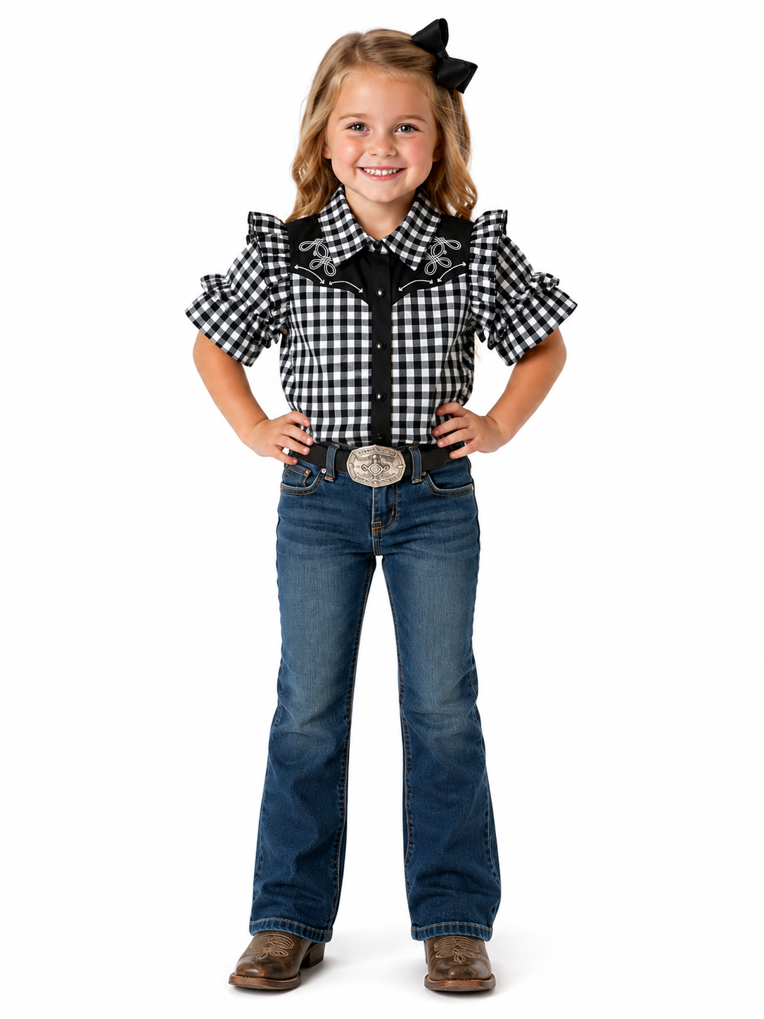Black Gingham SS WB2735T (PACK OF 8)