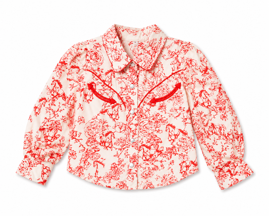 Performance Shirt, Red Floral LS WB2710T (PACK OF 8)