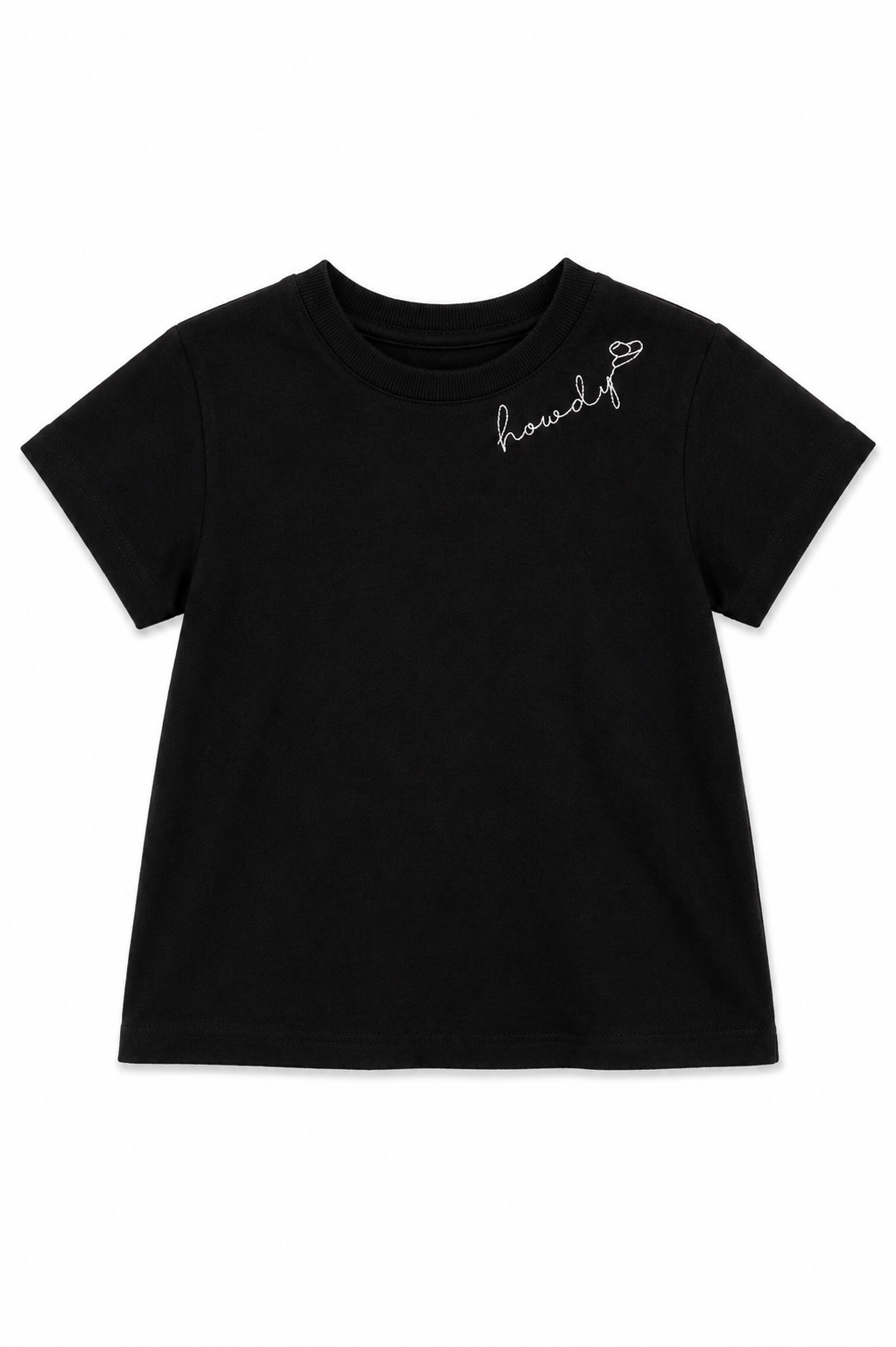 T-Shirt, Black Howdy WB1401T (PACK OF 8)
