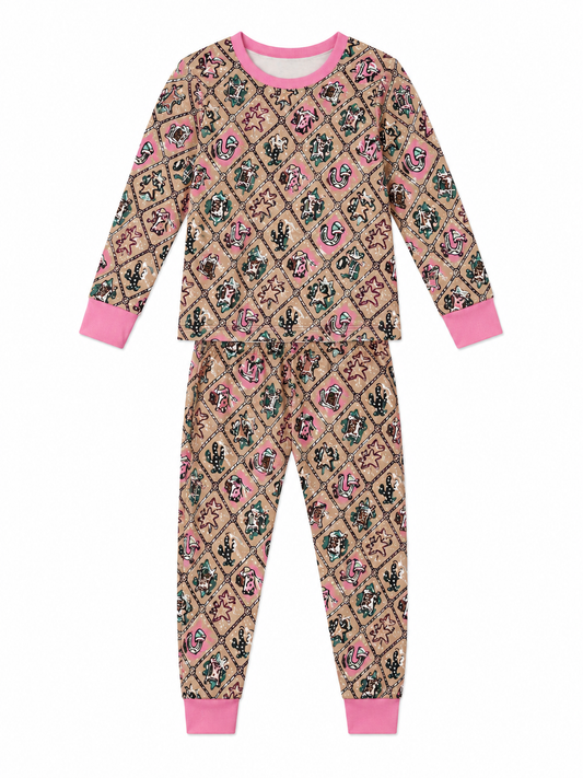 2 piece LS PJ Pink Western Wonderland WB2303Y (PACK OF 7)