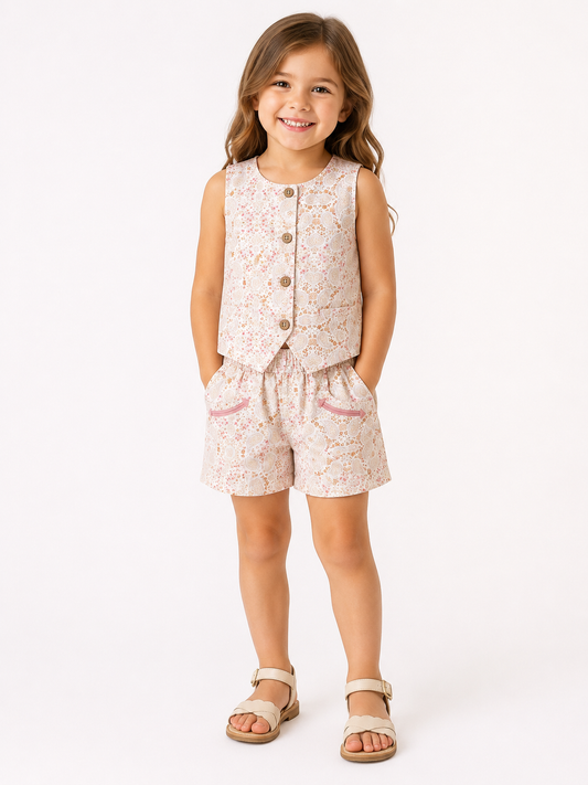 Set, Paisley Vest Short Set WB112T (PACK OF 8)