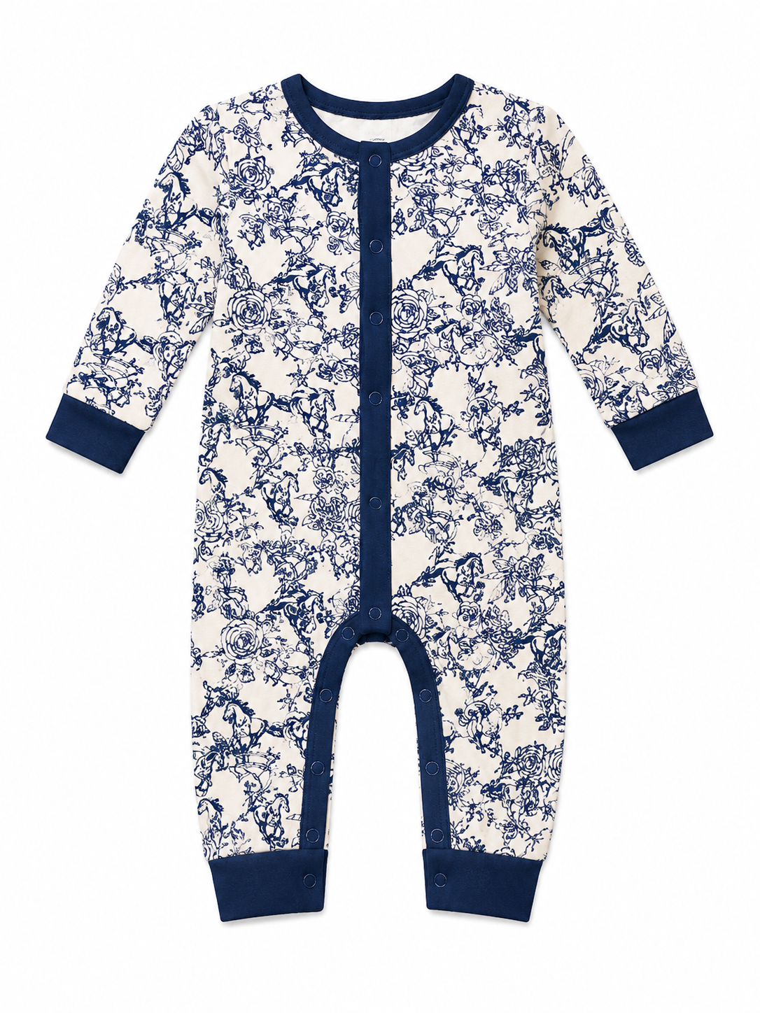 NAVY FLORAL HORSE WB111IF (PACK OF 7)