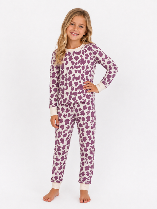2 piece LS PJ Purple Leopard  WB2303Y (PACK OF 7)