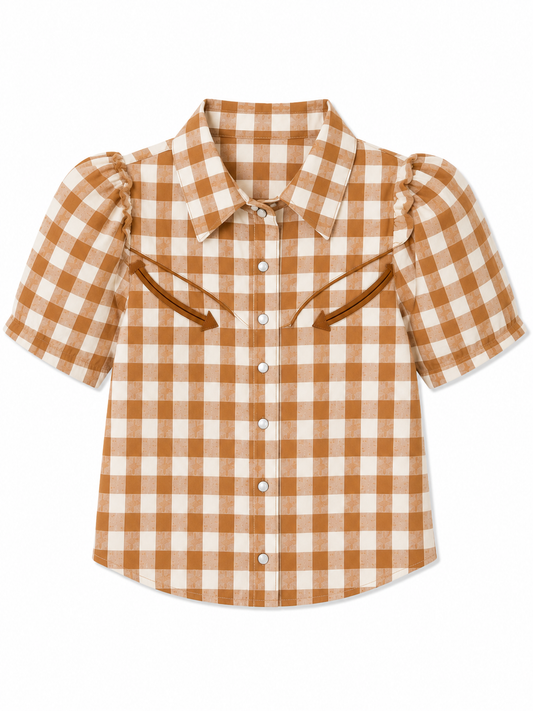 Pearl Snap, Brown Gingham WB2735Y (PACK OF 7)