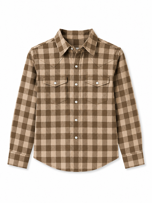 Brown Gingham Performance BOYS WB34T (PACK OF 8)
