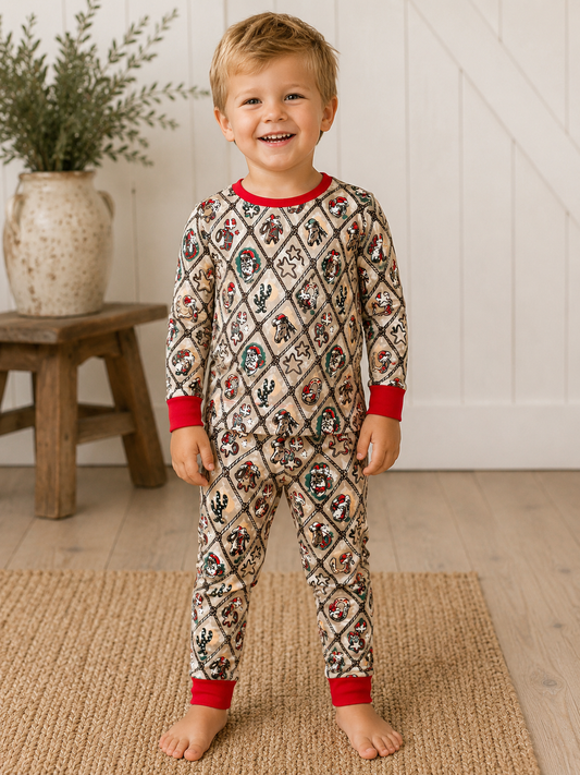 2 piece LS Pajamas Red Western Wonderland WB2303T (PACK OF 8)