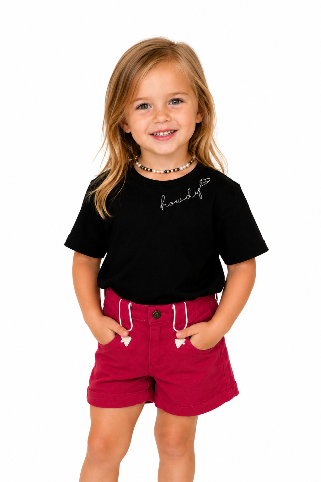 T-Shirt, Black Howdy WB1401T (PACK OF 8)