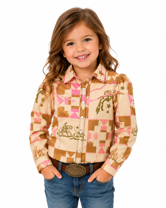 Performance Shirt, Cowgirl Patchwork Quilt LS WB2710T (PACK OF 8)