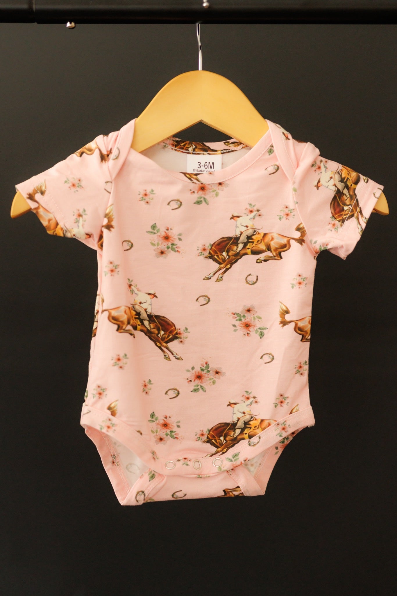 Onesie, PInk Flower Cowboy Bamboo WB104IF (PACK OF 7)