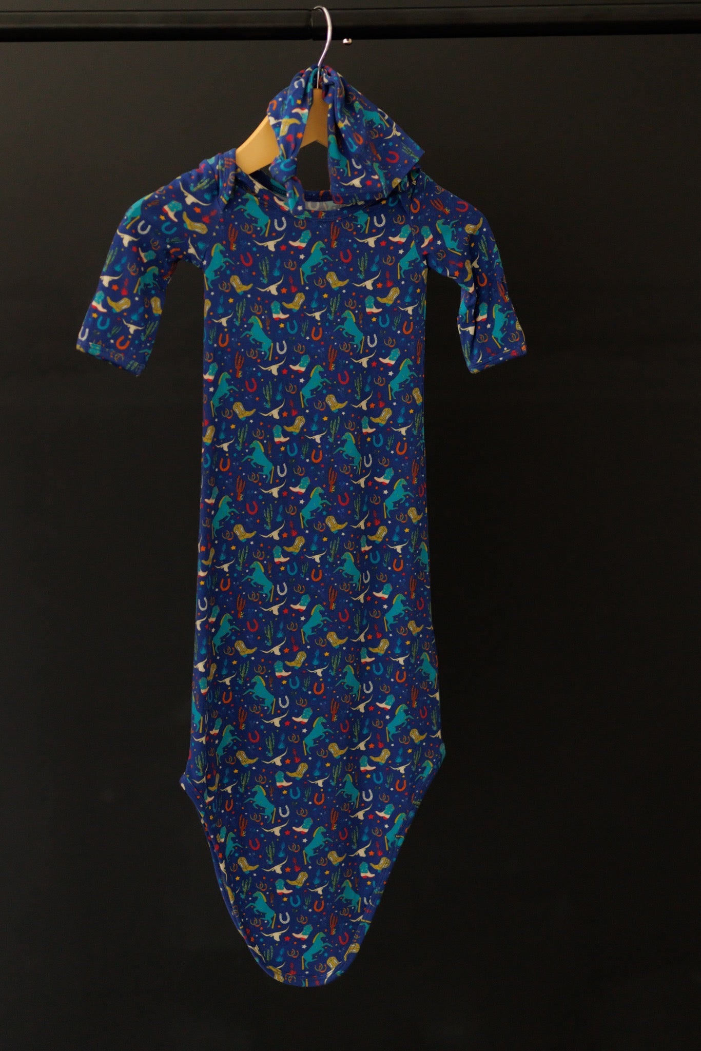 Knotted Gown, Blue Star Night Bamboo Knotted GownWB105IF (PACK OF 3)