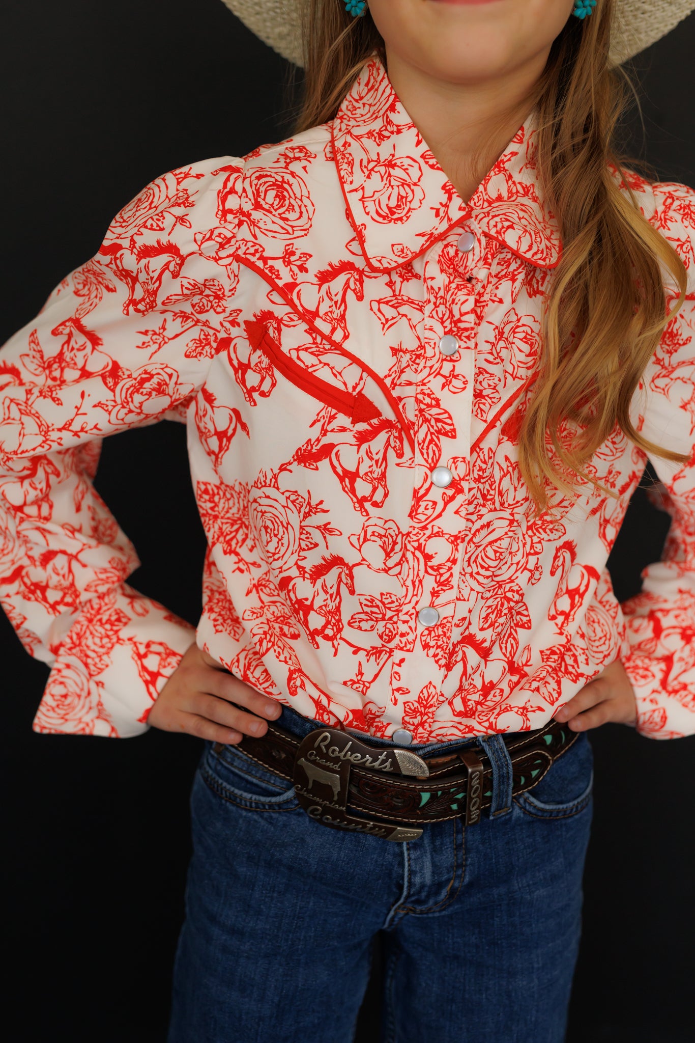 Performance Shirt, Red Floral LS WB2710Y (PACK OF 7)