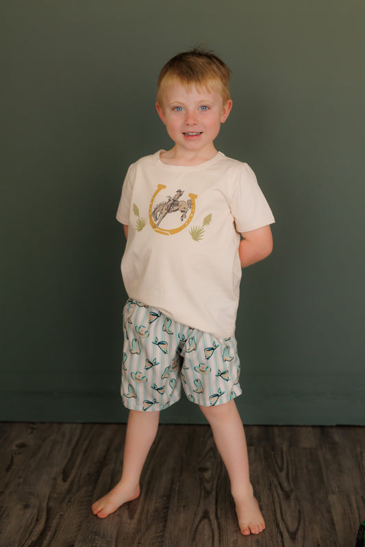 Swim Short, Blue Stripe Western Things WB91Y (PACK OF 6)