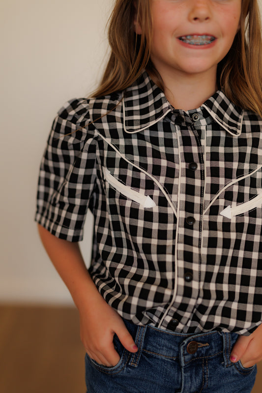 Pearl Snap, Black Gingham SS WB2707T (PACK OF 8)