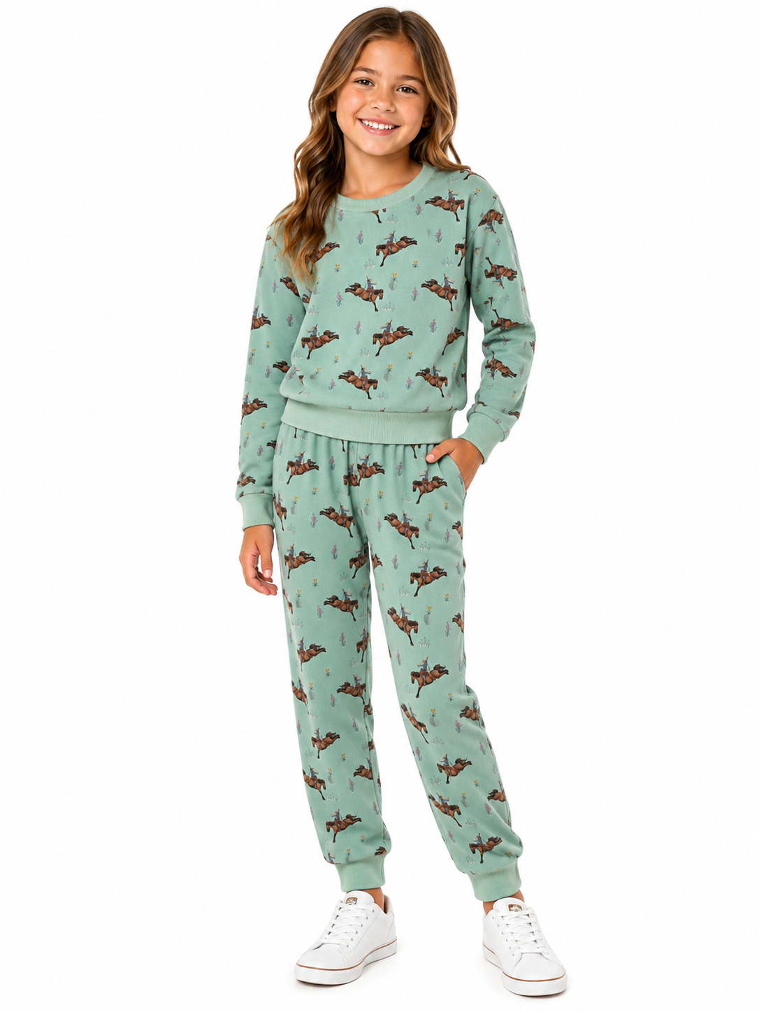 Set, Mint Floral Horse WB11Y