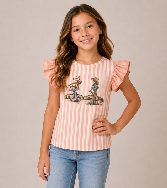 WB38Y Peach Stripe Stickhorse (PACK OF 7)
