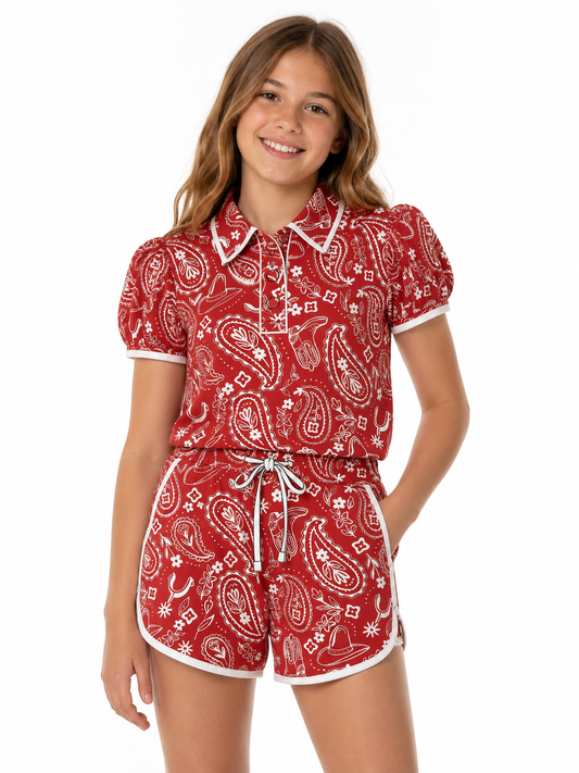 WB120Y RED PAISLEY PACK OF 7